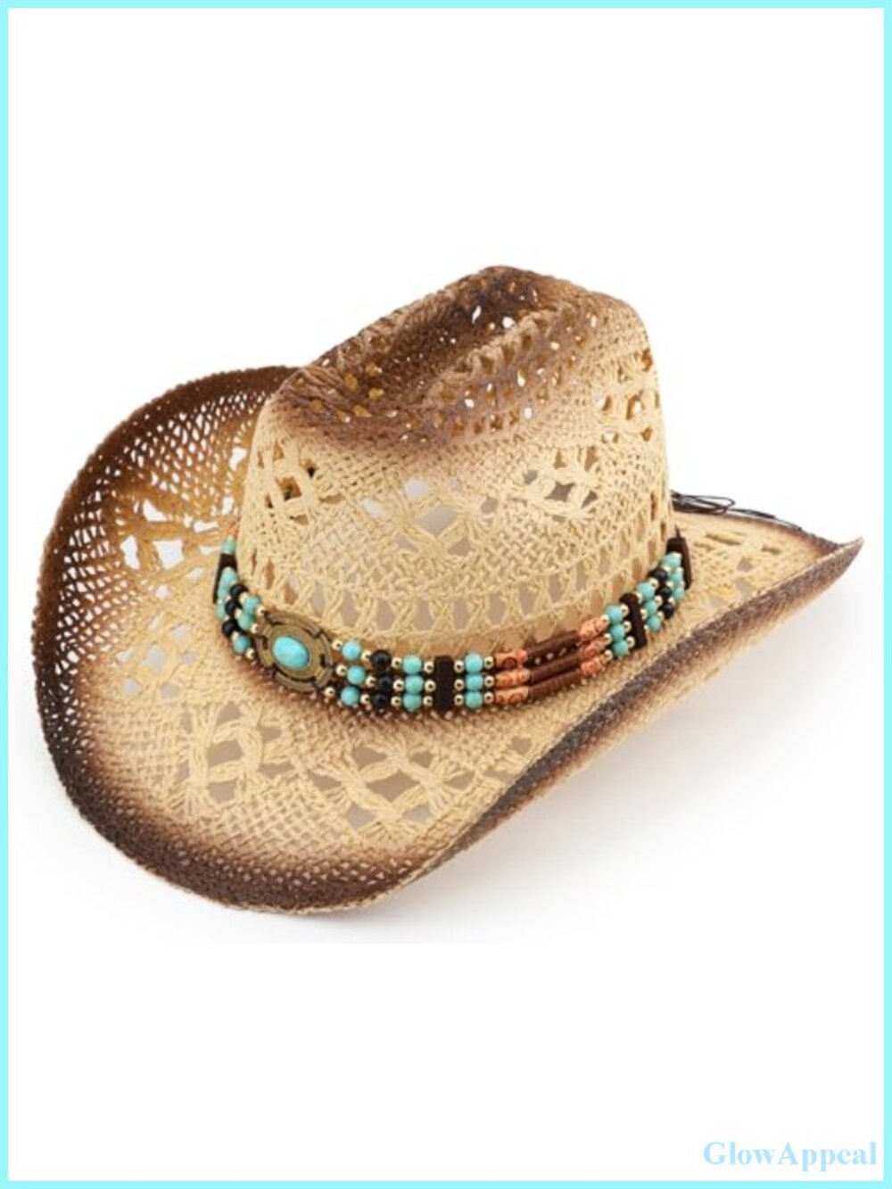 Straw Cowboy Hat Western Cattleman Wide Shapeable Brim Unisex